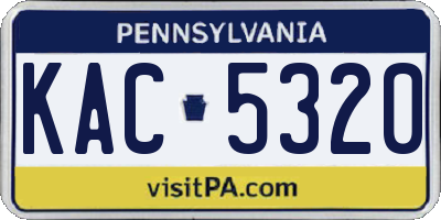 PA license plate KAC5320