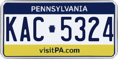 PA license plate KAC5324