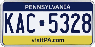 PA license plate KAC5328