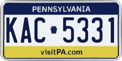 PA license plate KAC5331