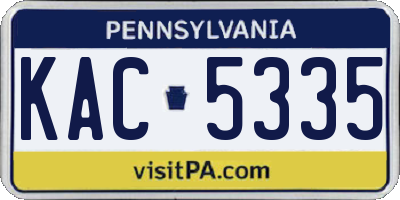 PA license plate KAC5335