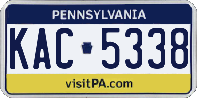 PA license plate KAC5338