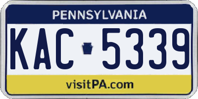 PA license plate KAC5339