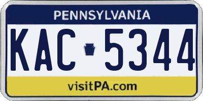 PA license plate KAC5344