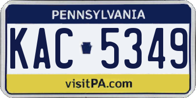 PA license plate KAC5349