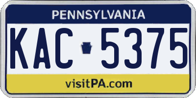 PA license plate KAC5375