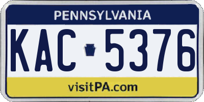 PA license plate KAC5376