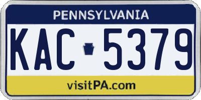 PA license plate KAC5379