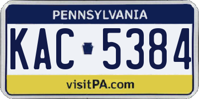 PA license plate KAC5384