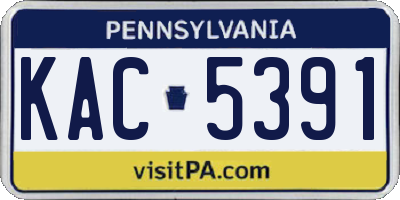 PA license plate KAC5391