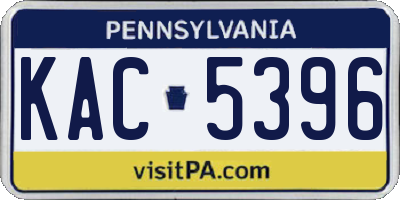 PA license plate KAC5396