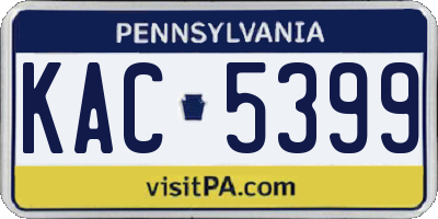 PA license plate KAC5399