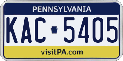 PA license plate KAC5405