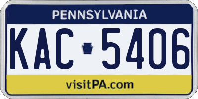 PA license plate KAC5406