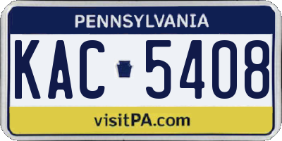 PA license plate KAC5408