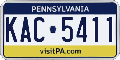 PA license plate KAC5411