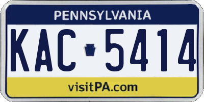 PA license plate KAC5414
