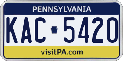 PA license plate KAC5420
