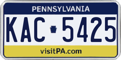 PA license plate KAC5425