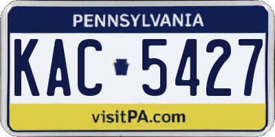 PA license plate KAC5427