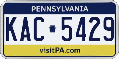 PA license plate KAC5429