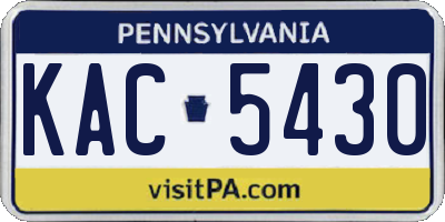 PA license plate KAC5430