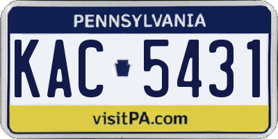 PA license plate KAC5431