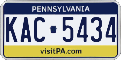 PA license plate KAC5434