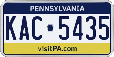 PA license plate KAC5435