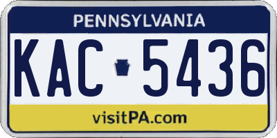PA license plate KAC5436