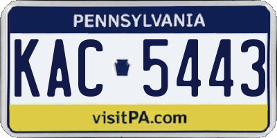 PA license plate KAC5443