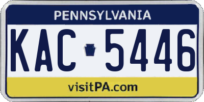PA license plate KAC5446