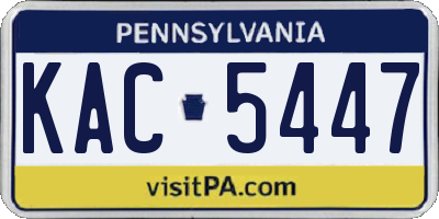 PA license plate KAC5447