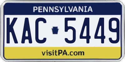 PA license plate KAC5449