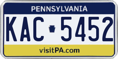 PA license plate KAC5452