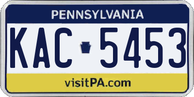 PA license plate KAC5453