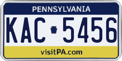 PA license plate KAC5456