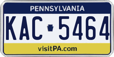 PA license plate KAC5464