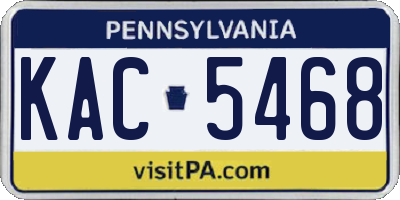 PA license plate KAC5468