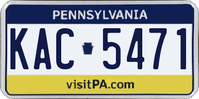PA license plate KAC5471