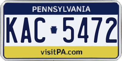 PA license plate KAC5472