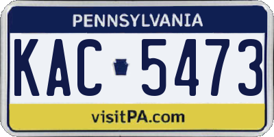 PA license plate KAC5473