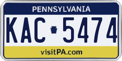 PA license plate KAC5474
