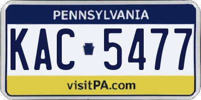 PA license plate KAC5477
