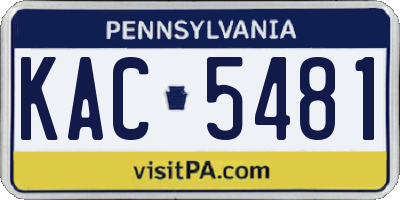 PA license plate KAC5481