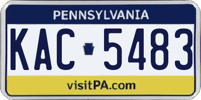 PA license plate KAC5483