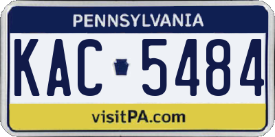PA license plate KAC5484