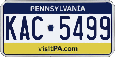 PA license plate KAC5499