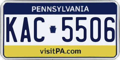 PA license plate KAC5506