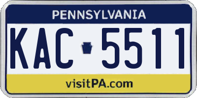PA license plate KAC5511